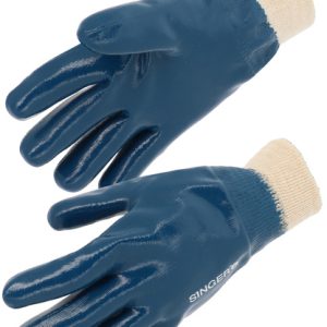 GANT NITRILE TOUT ENDUIT. ENDUCTION LOURDE. POIGNET TRICOT.