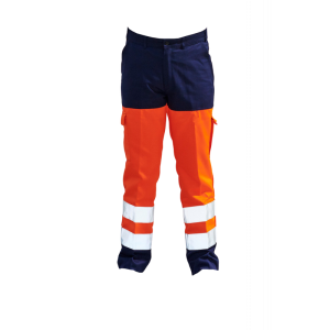 PANTALON HV EN20471 MARINE/ORANGE