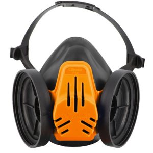 DEMI-MASQUE RESPIRATOIRE. EN CAOUTCHOUCPOUR 2 FILTRES