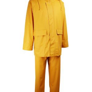 COMPLET DE PLUIE. POLYURÉTHANE/PVC. SUPPORT POLYESTER. COUTURES ÉCHANCHÉES