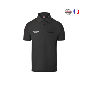 POLO SP MC NOIR | MIXTE | marquage poitrine & dos SECURITE PRIVEE